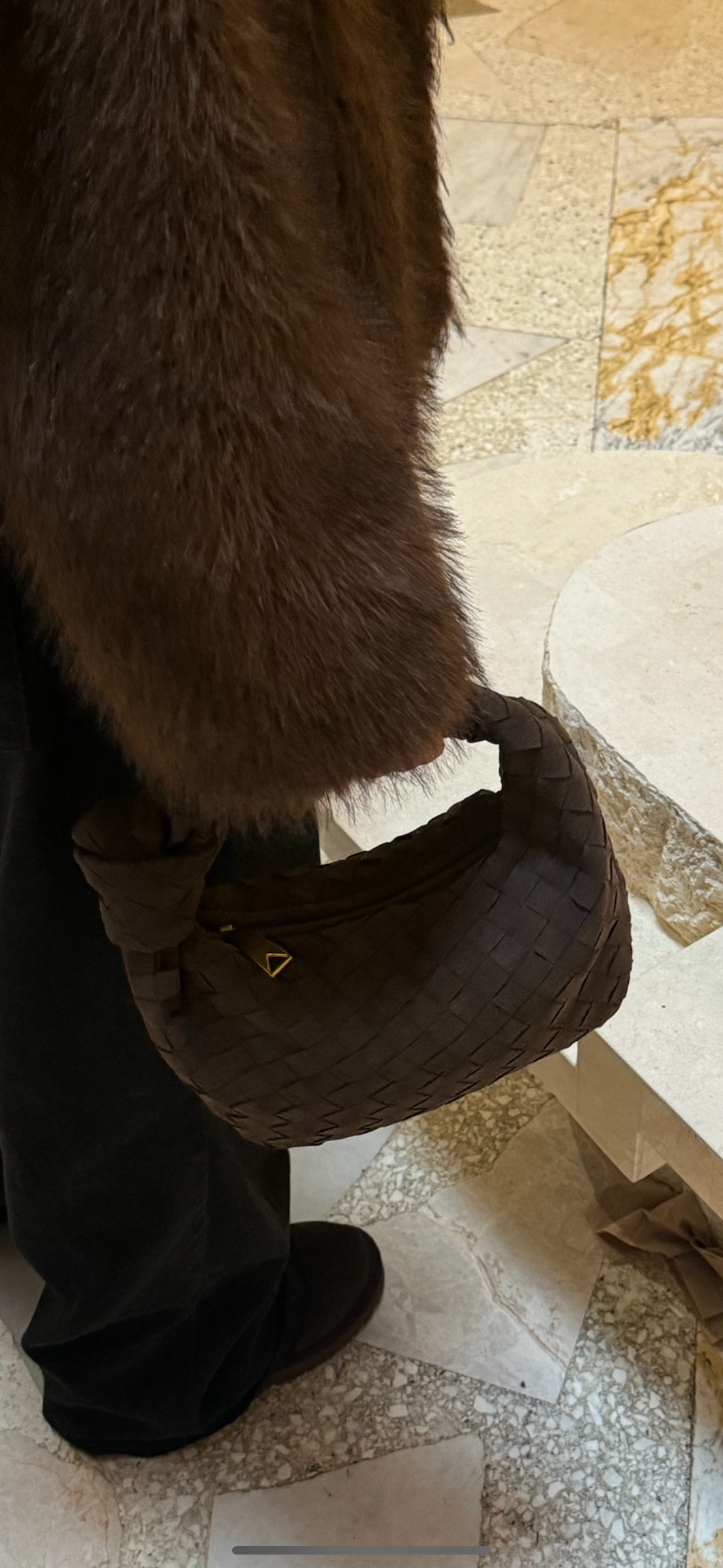 MONA MINI FAUX SUEDE WOVEN HANDBAG