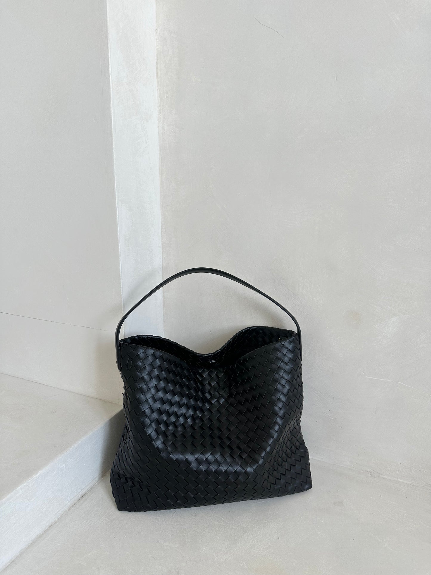 PRE ORDER NARA black woven handbag