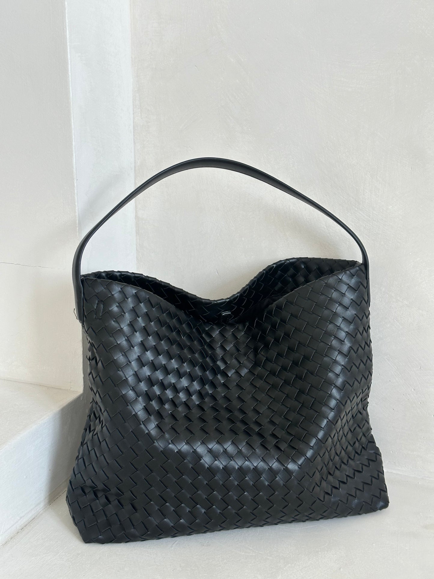 PRE ORDER NARA black woven handbag