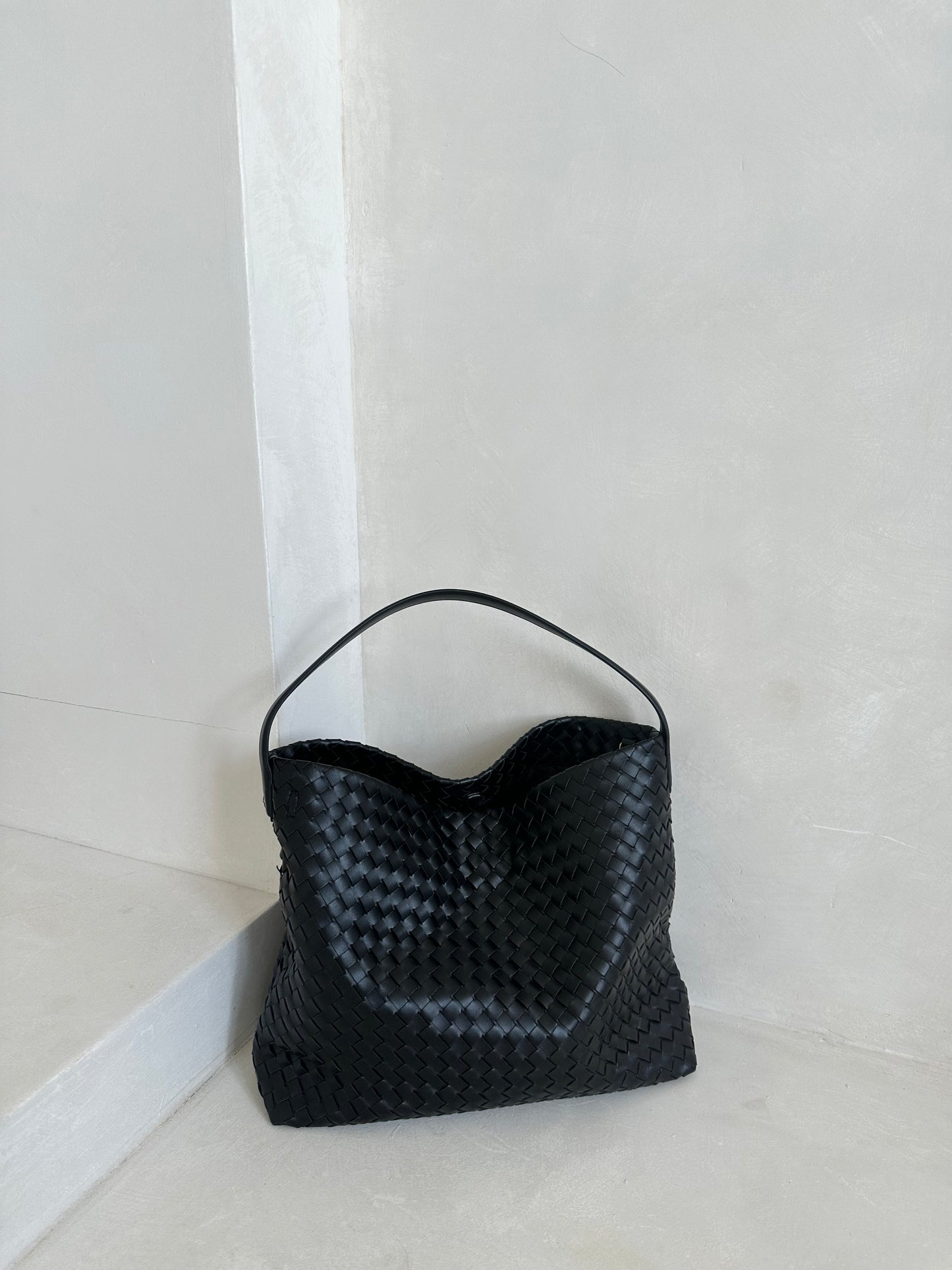 PRE ORDER NARA black woven handbag