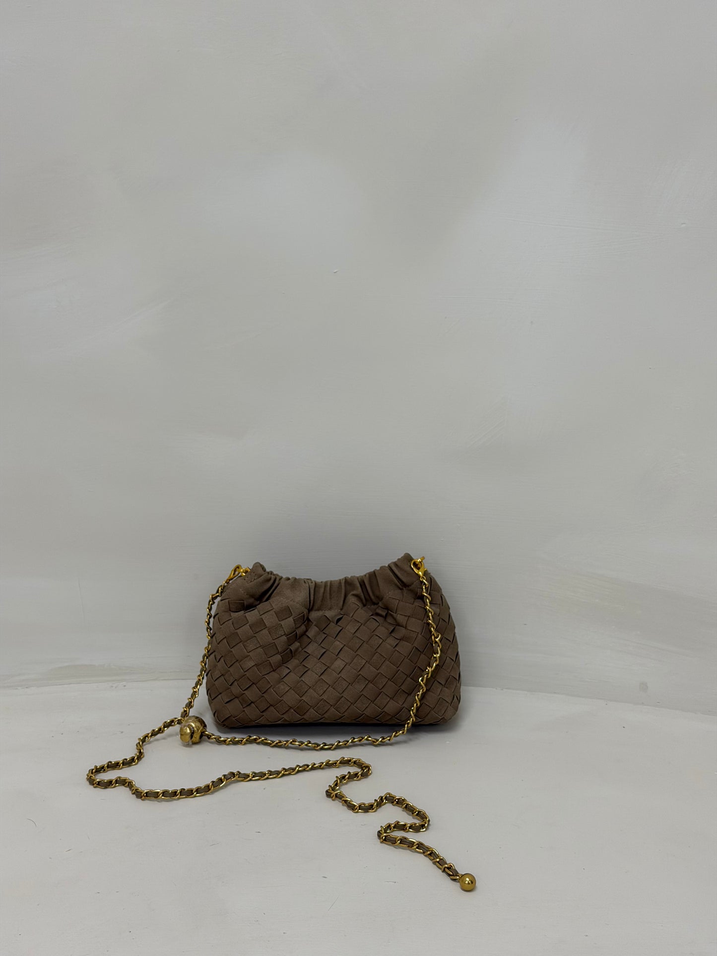 BELLA woven chain clutch bag