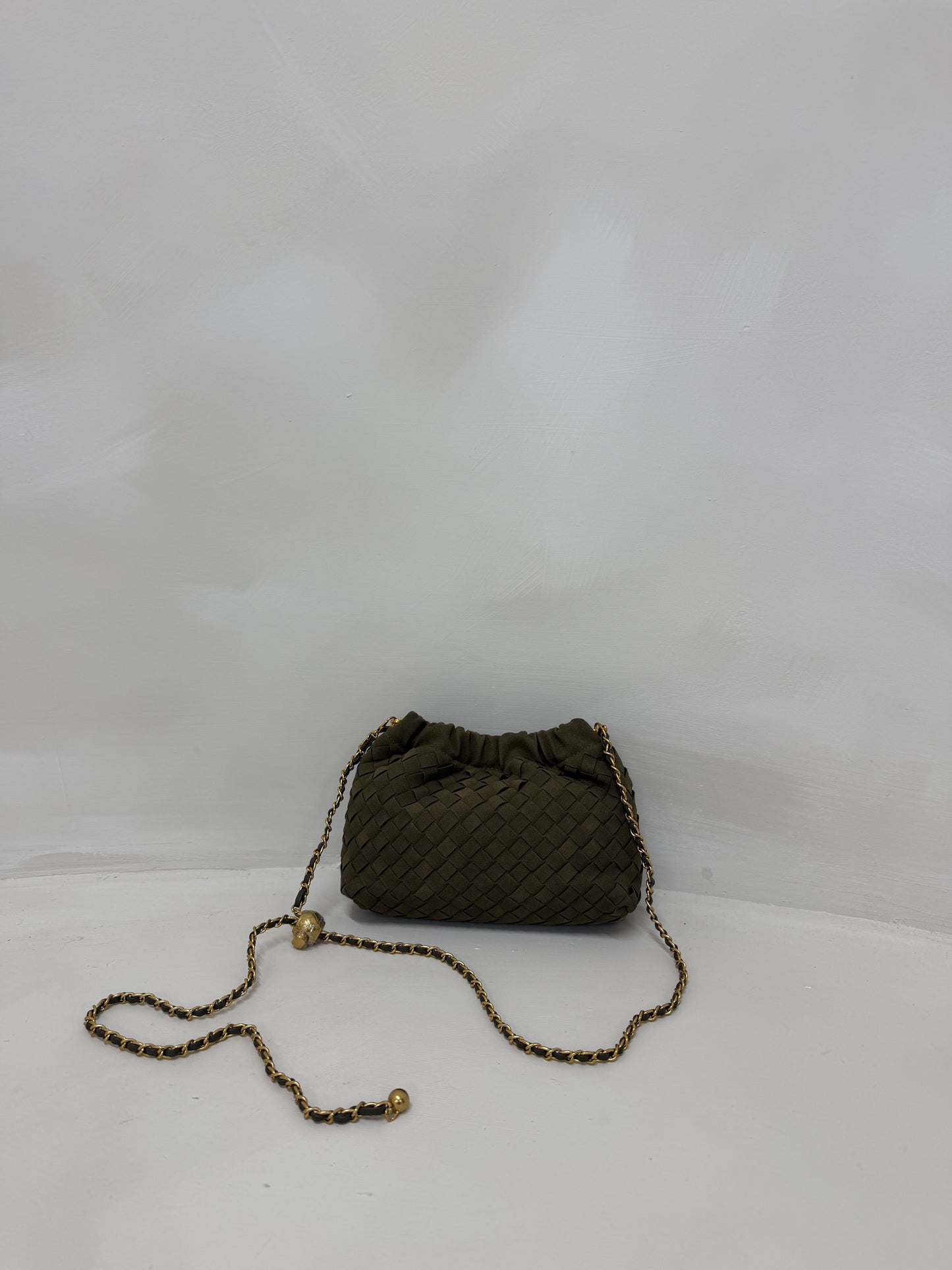 BELLA woven chain clutch bag