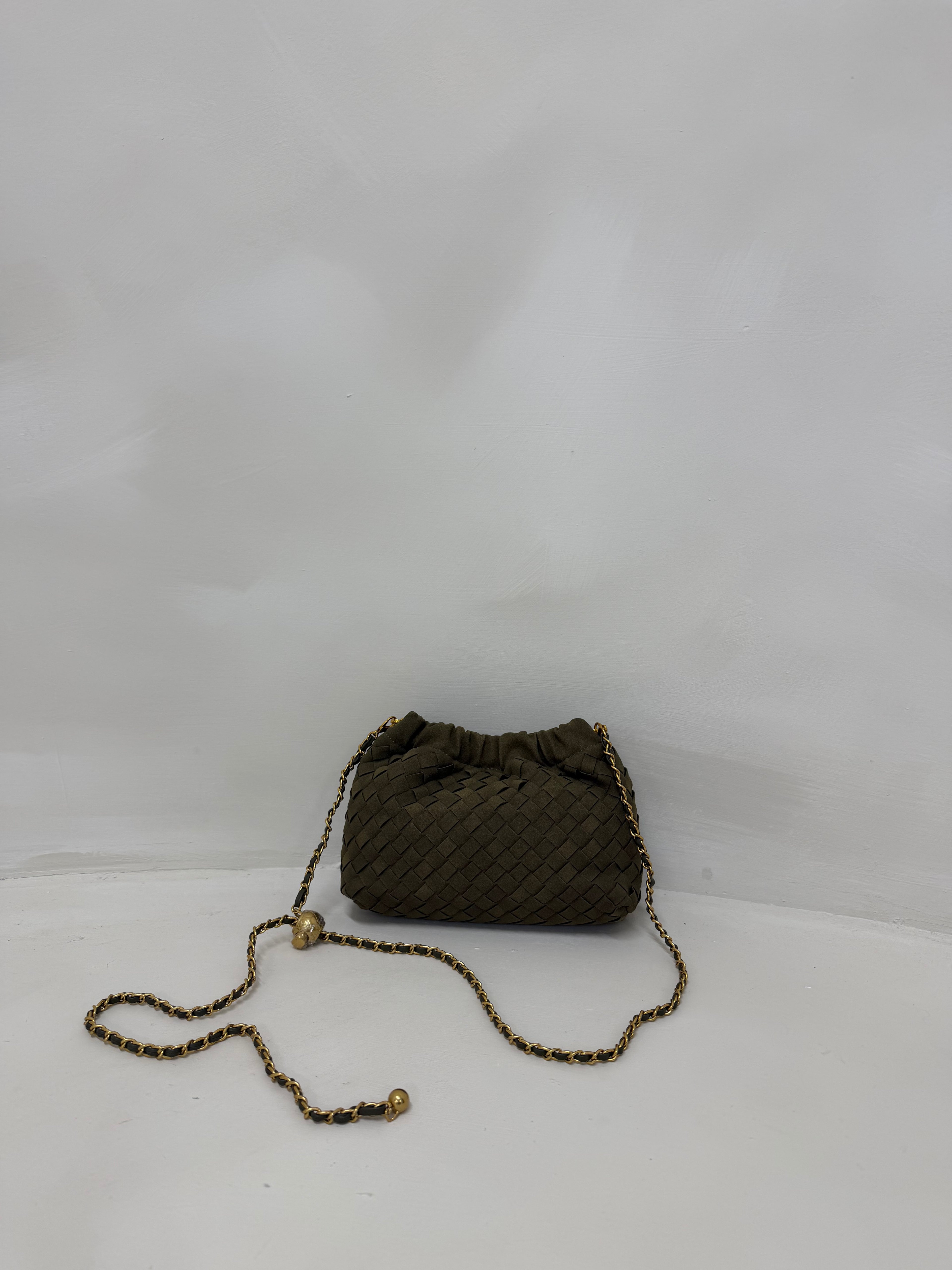 BELLA WOVEN CHAIN CLUTCH