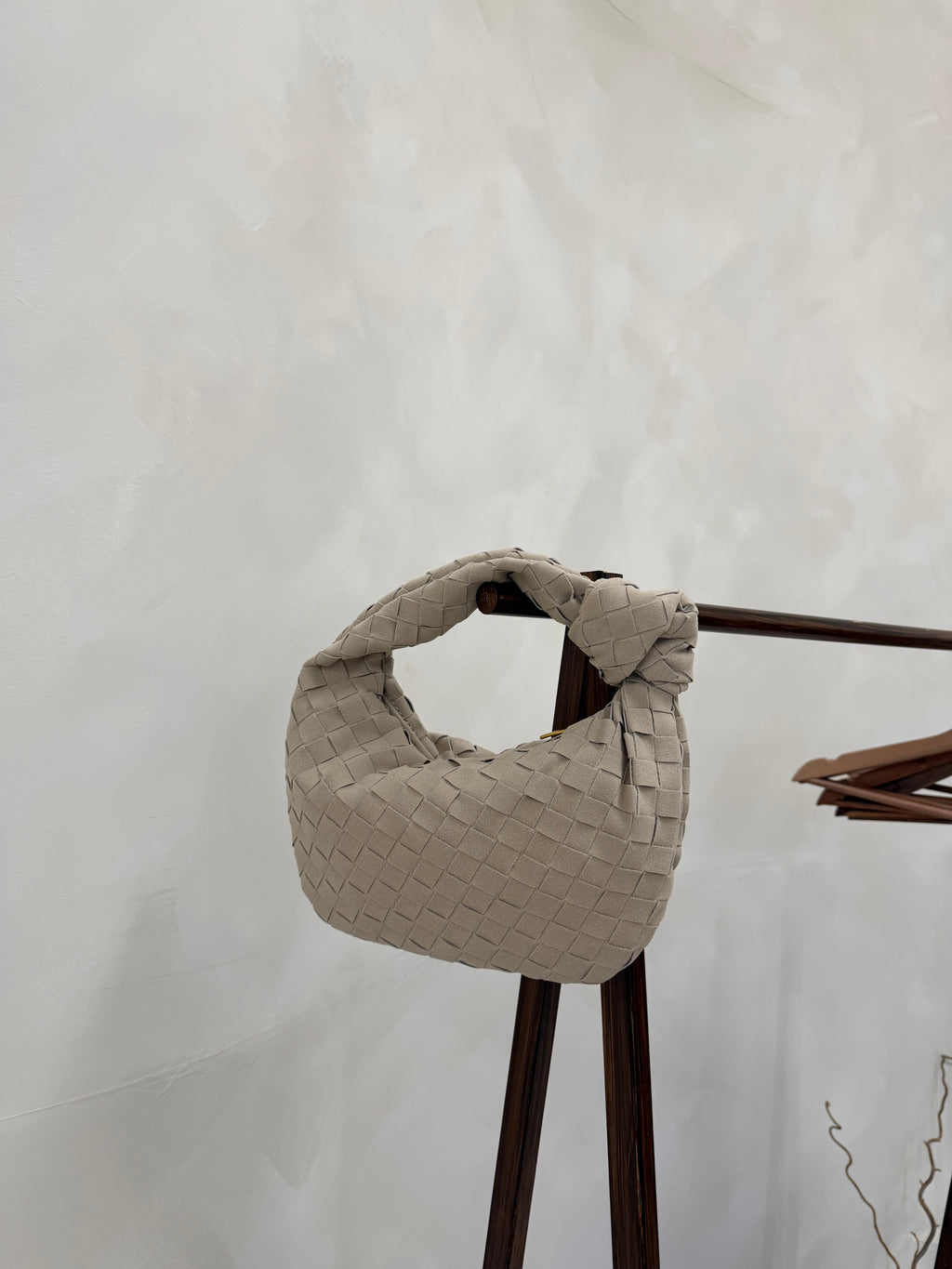 MONA MINI FAUX SUEDE WOVEN HANDBAG