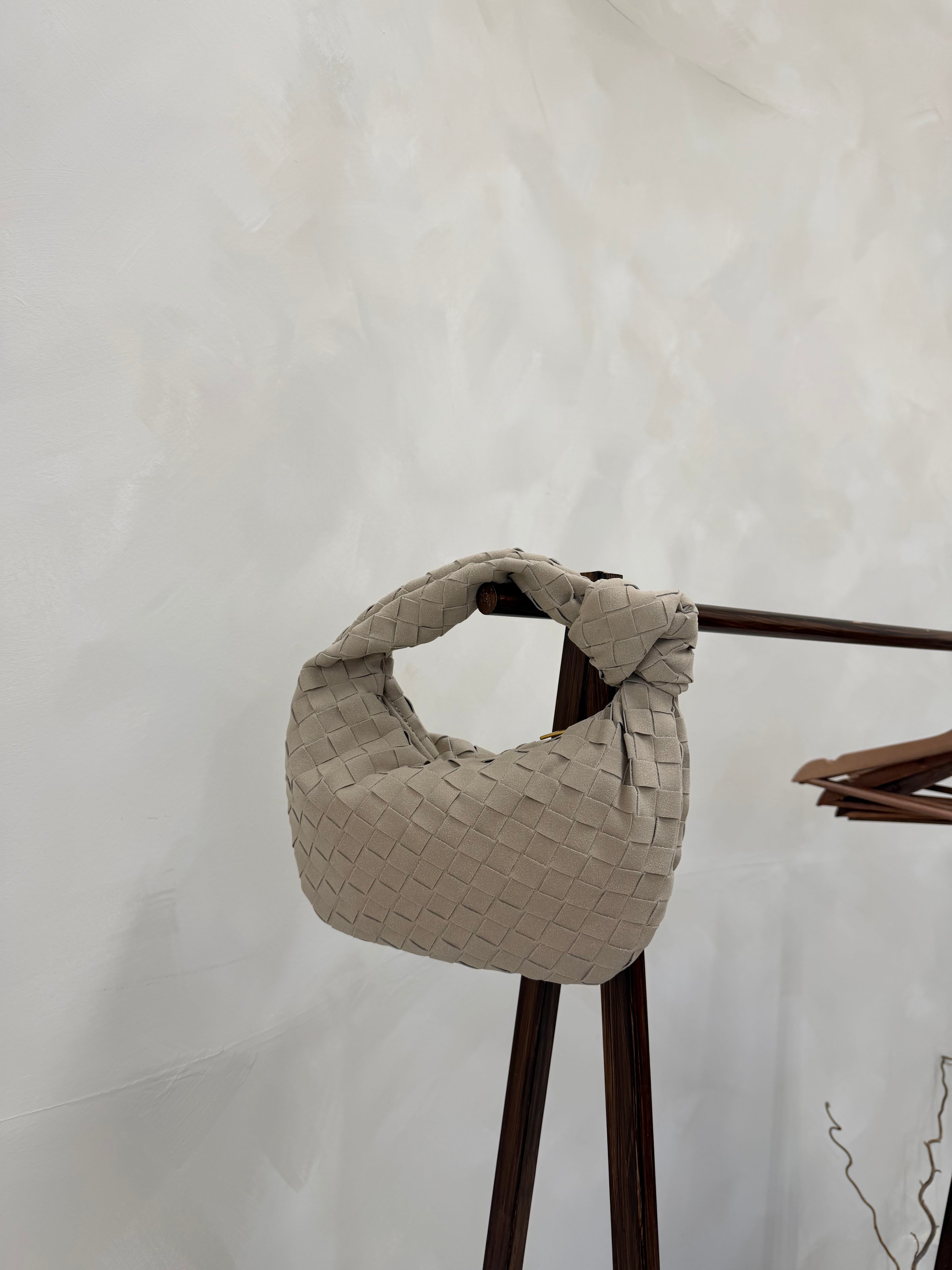 MONA MINI FAUX SUEDE WOVEN HANDBAG