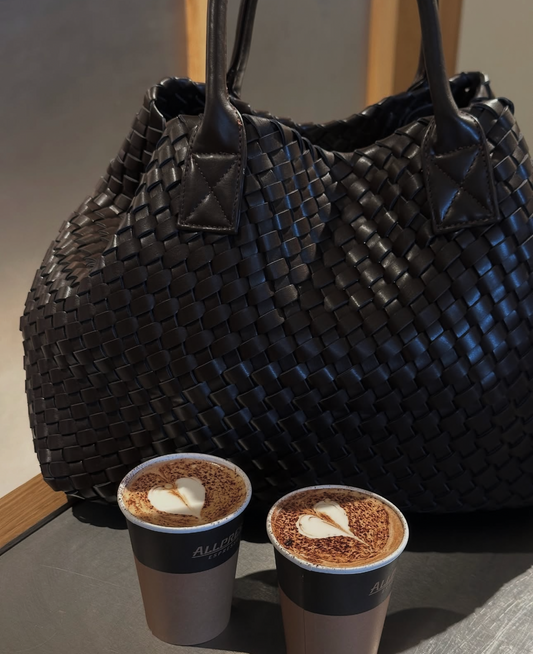 PRE ORDER KIKI WOVEN TOTE BAG COFFEE