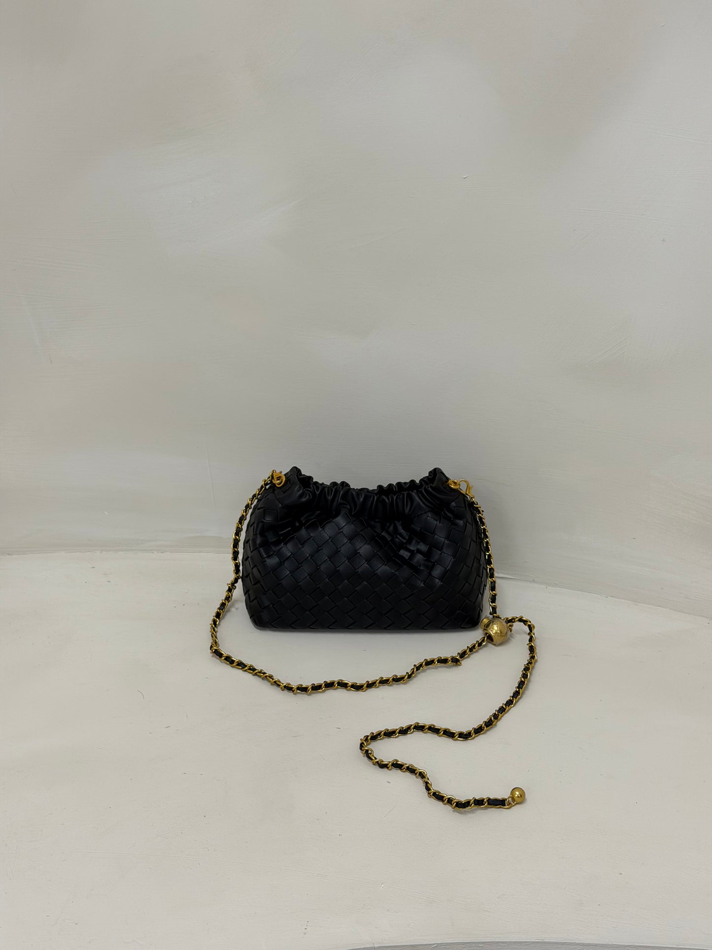 BELLA woven chain clutch bag