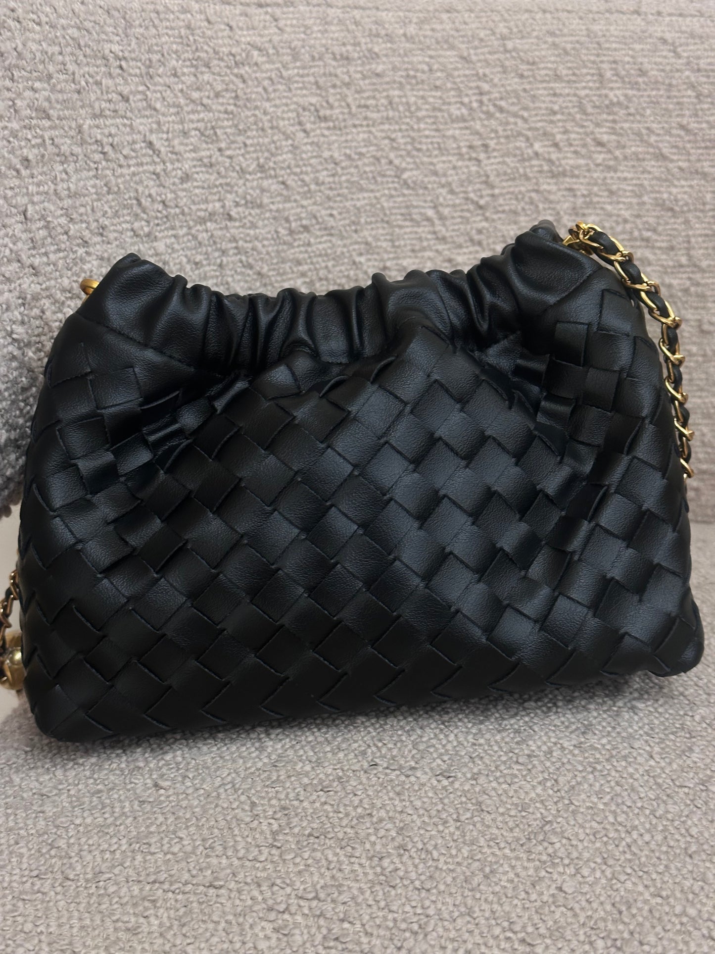 BELLA woven chain clutch bag