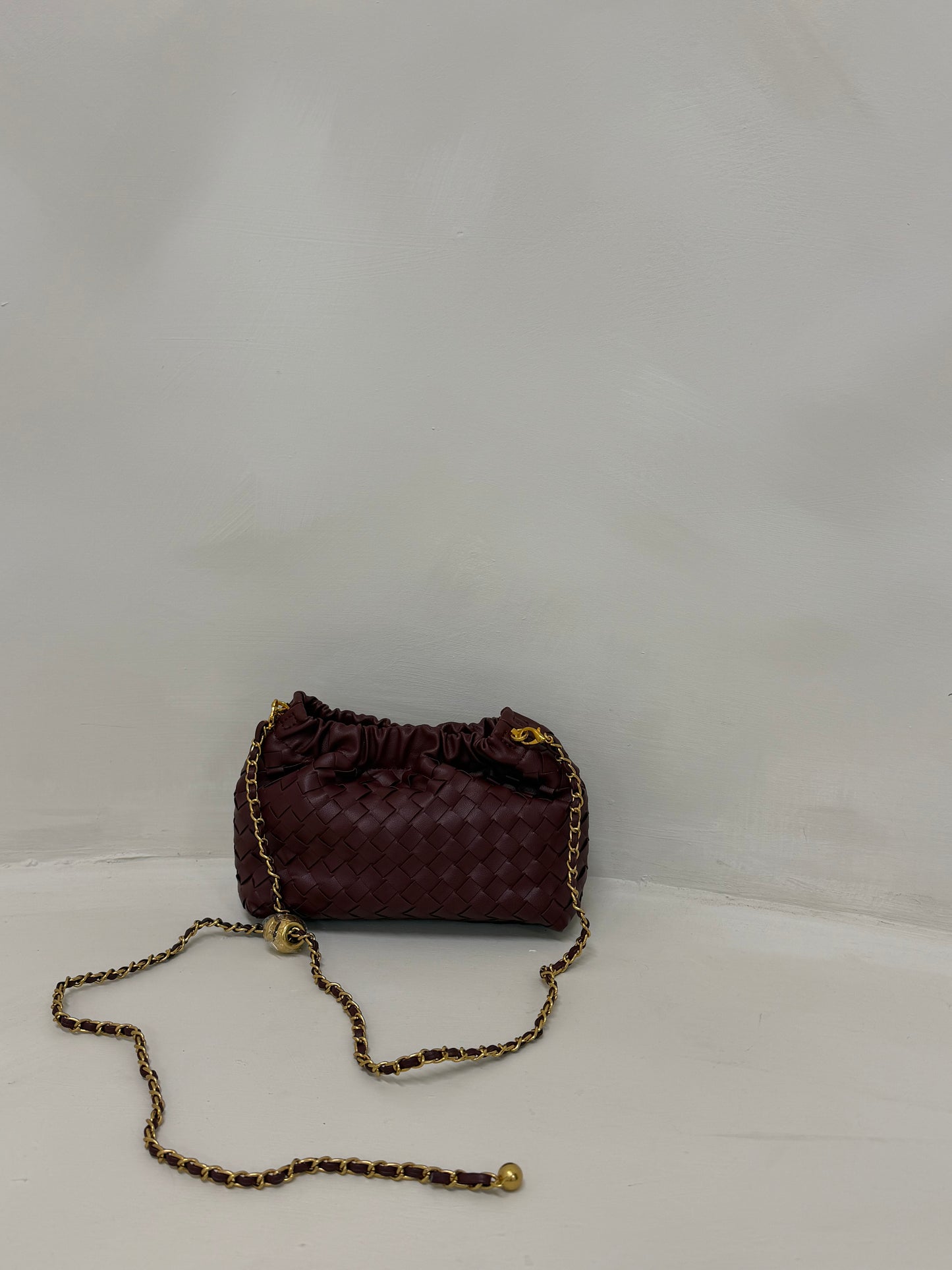 BELLA woven chain clutch bag