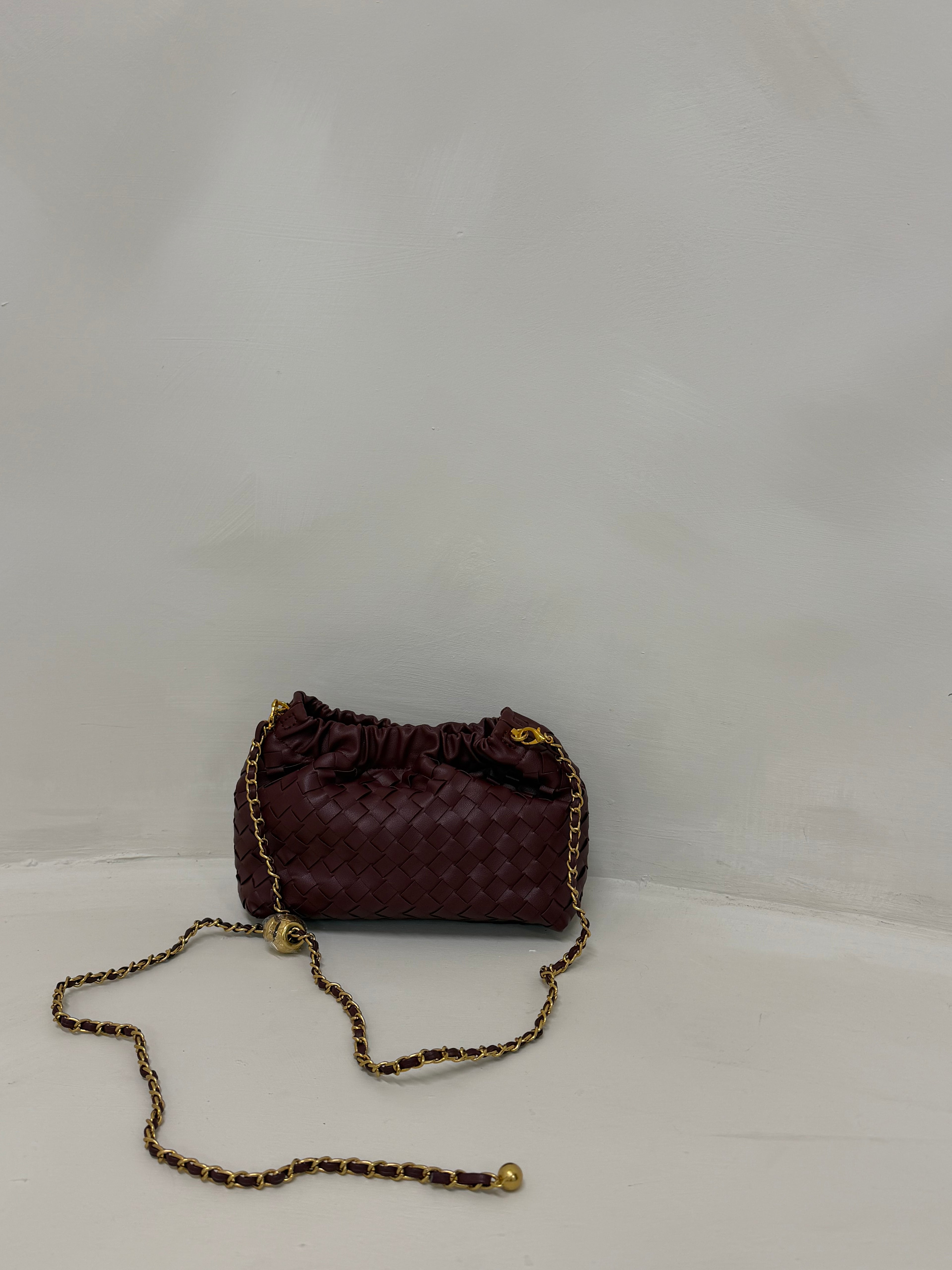 BELLA WOVEN CHAIN CLUTCH