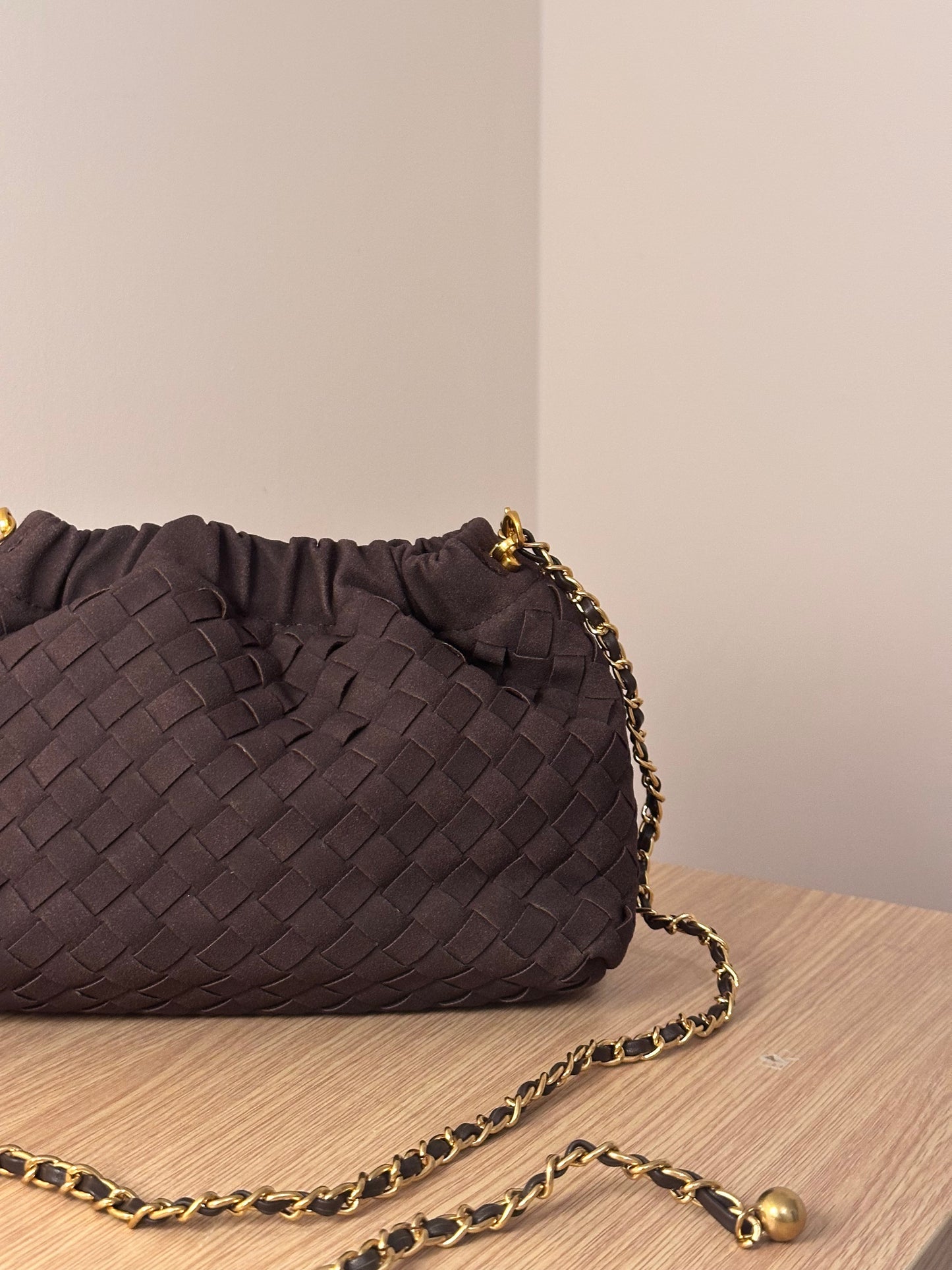 BELLA woven chain clutch bag