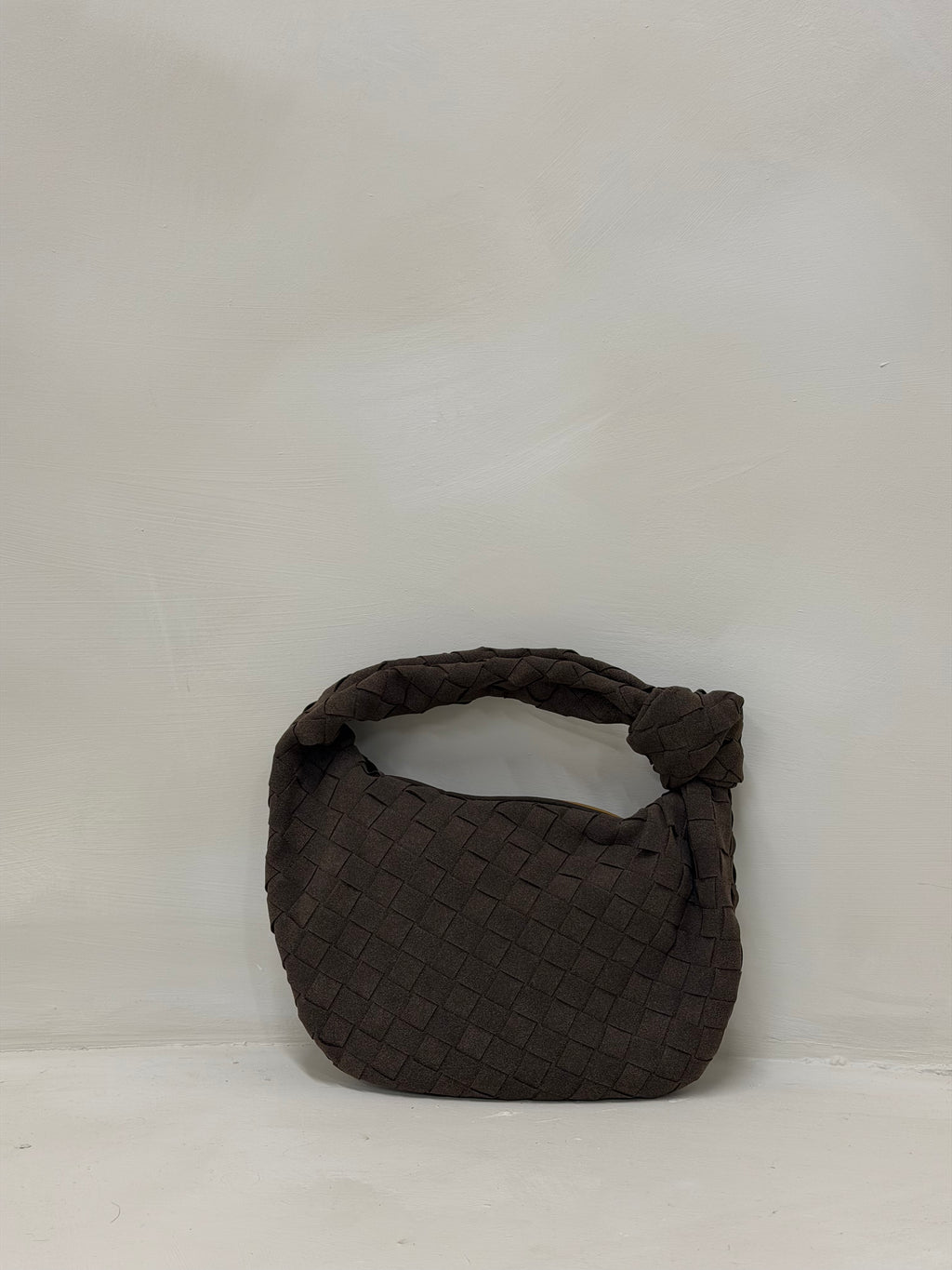 MONA MINI FAUX SUEDE WOVEN HANDBAG