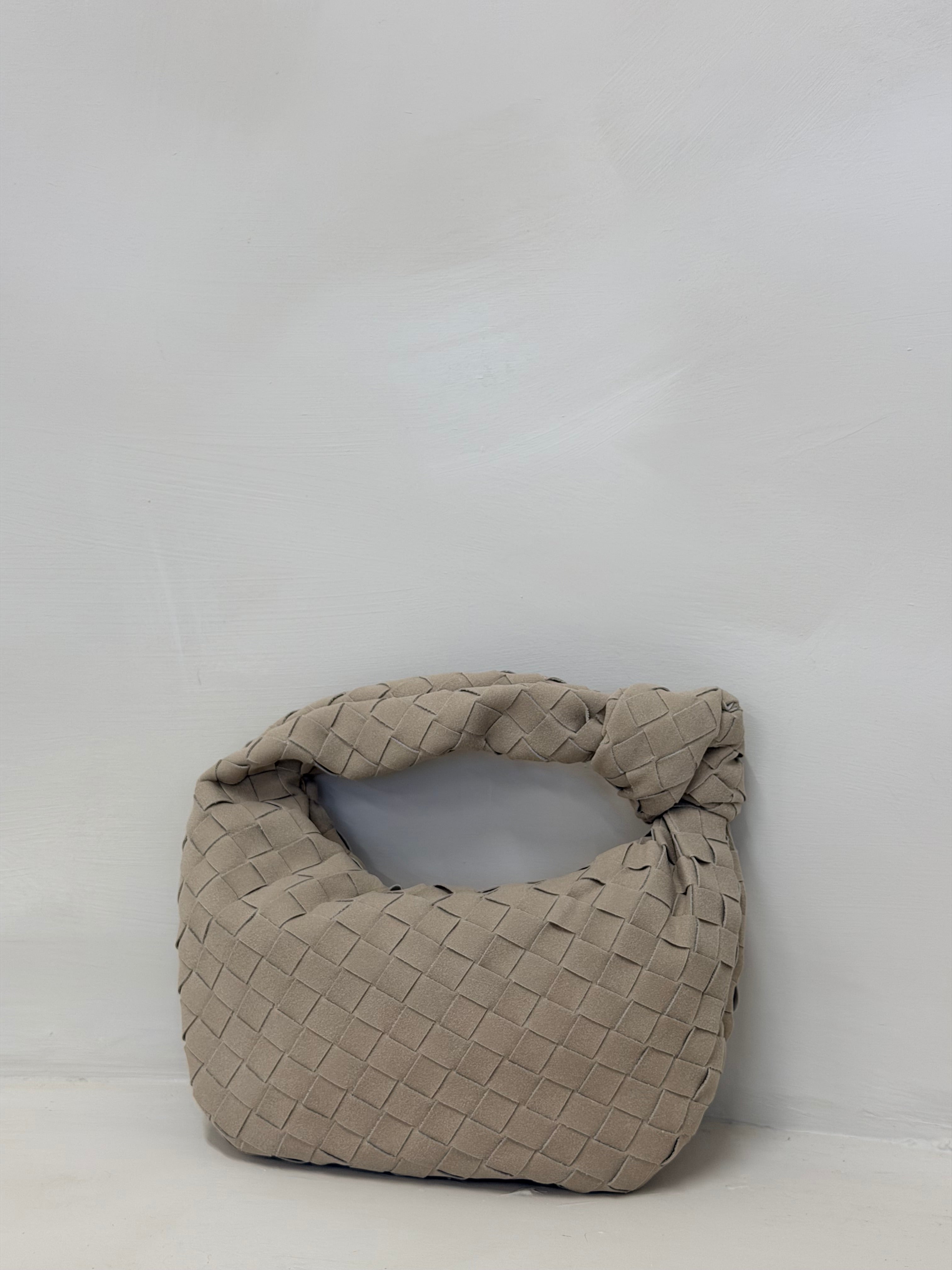 MONA MINI FAUX SUEDE WOVEN HANDBAG