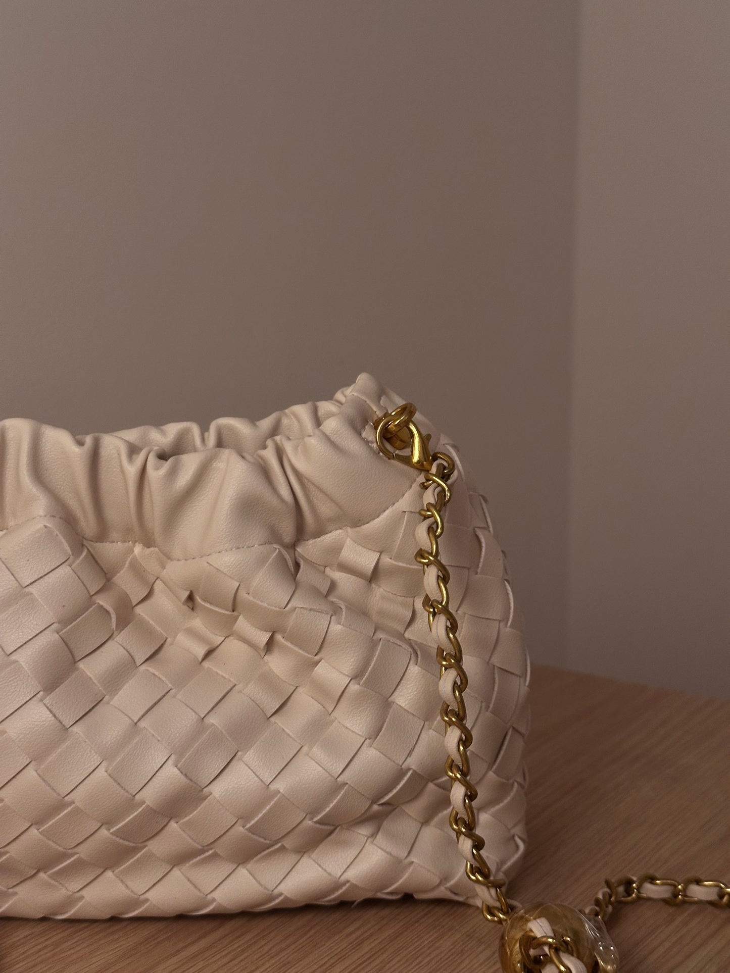 BELLA woven chain clutch bag