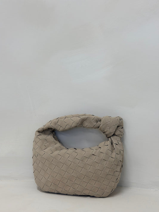 MONA MINI FAUX SUEDE WOVEN HANDBAG