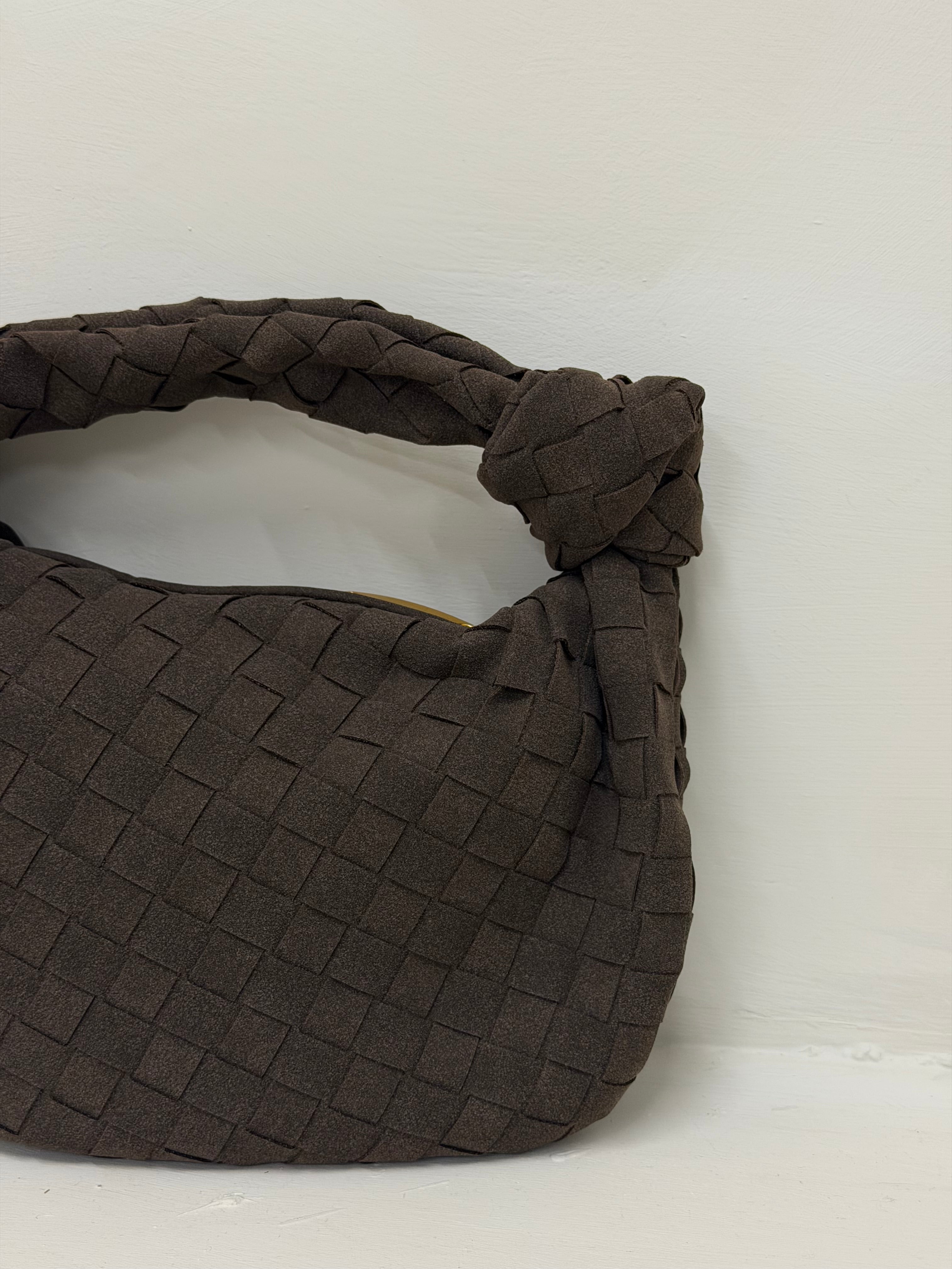 MONA MINI FAUX SUEDE WOVEN HANDBAG