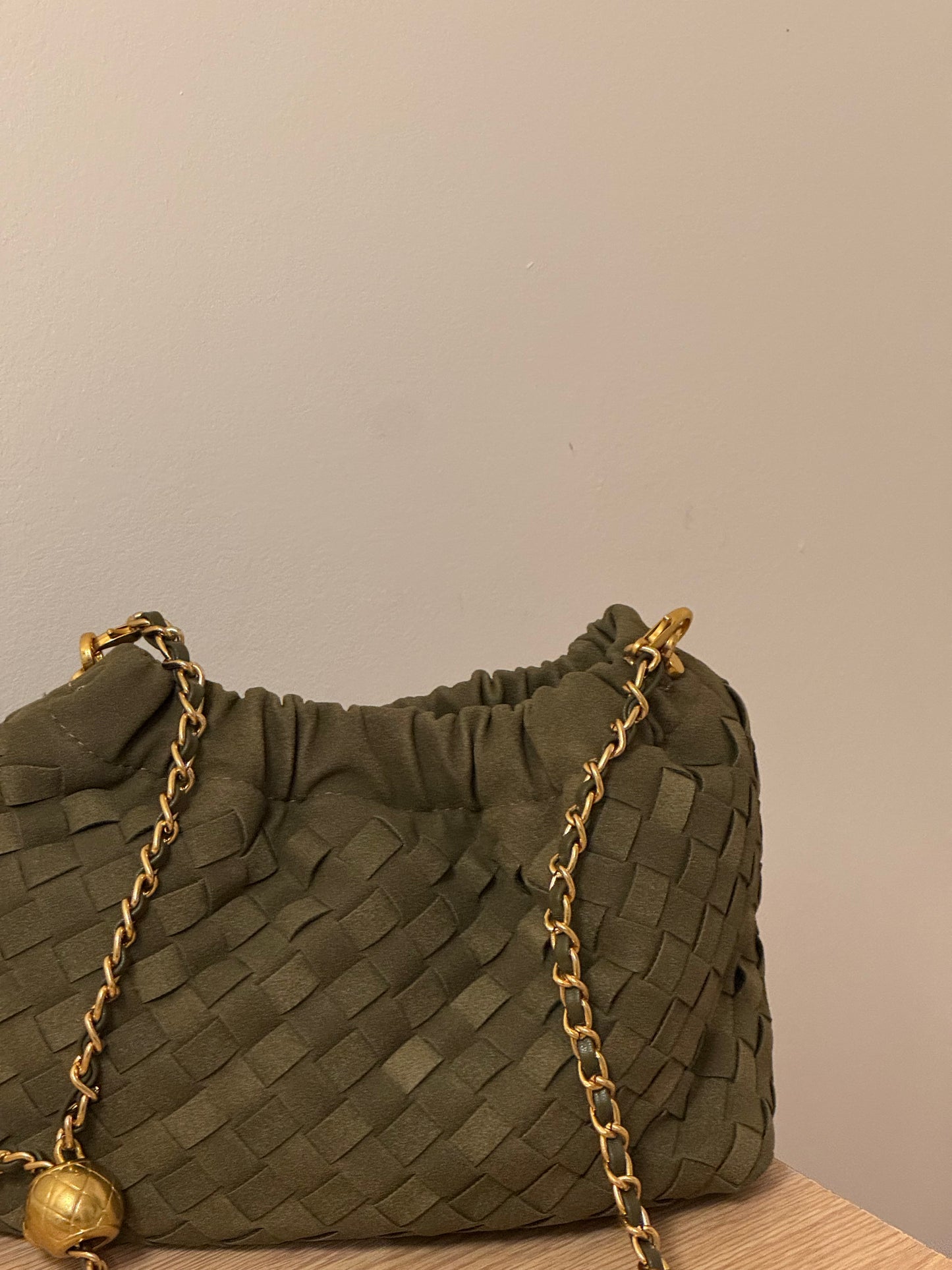 BELLA woven chain clutch bag