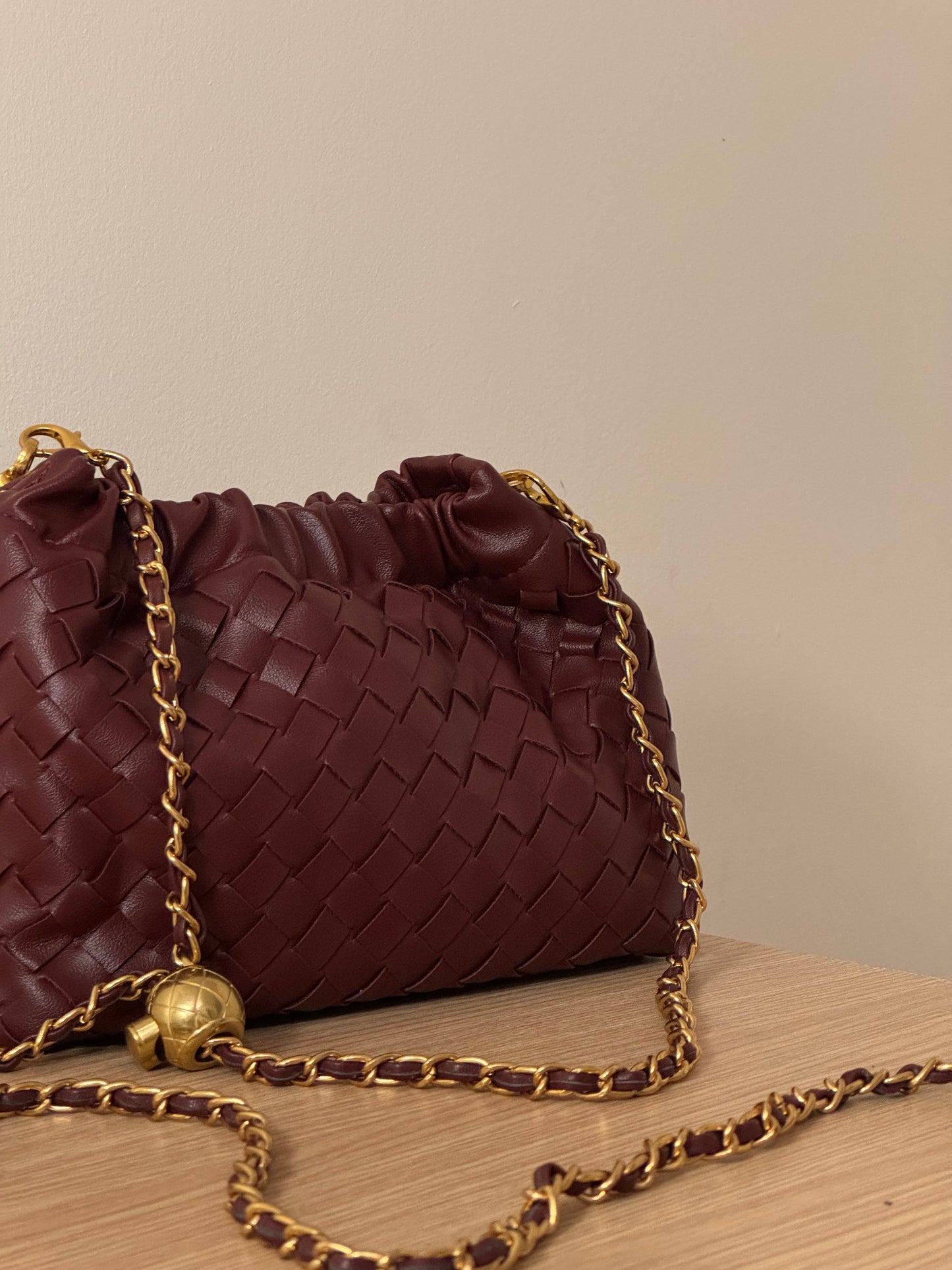 BELLA woven chain clutch bag